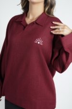 Linen Shirt Deep Burgundy - Image 2