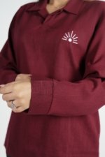 Linen Shirt Deep Burgundy - Image 6