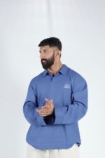 Linen Shirt  Blue - Image 3